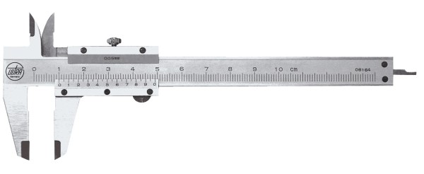 Abbildung: Kleinmessschieber inox matt in Tasche 0 - 100 mm (Das Bild kann vom Original geringfügig abweichen.)