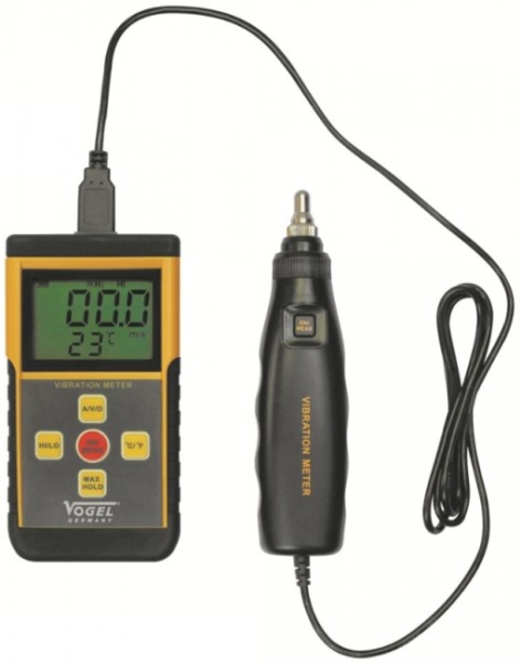 Abbildung: Digital Vibrations-Meter mit Temperaturmessung (Das Bild kann vom Original geringfügig abweichen.)