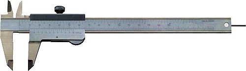 Abbildung: Messschieber mit rundem Tiefenmass DIN 862 0 - 150 mm (0 - 6 inch) (Das Bild kann vom Original geringfügig abweichen.)