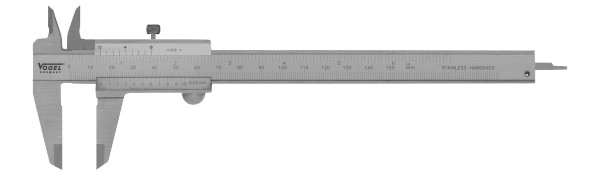 Abbildung: Messschieber mit Feststellschraube DIN 862 0 - 200 mm (0 - 8 inch) (Das Bild kann vom Original geringfügig abweichen.)