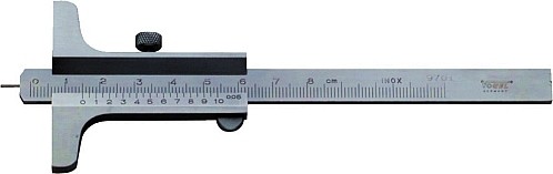 Abbildung: Tiefenmessschieber mit fester Spitze DIN 862 80 mm (Das Bild kann vom Original geringfügig abweichen.)