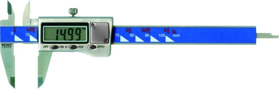 Abbildung: Elektronischer Digital Messschieber, Metallgehäuse 0 - 100 mm (0 - 4 inch) (Das Bild kann vom Original geringfügig abweichen.)