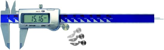 Abbildung: Elektronischer Digital Messschieber, Metallgehäuse 0 - 150 mm (0 - 6 inch) (Das Bild kann vom Original geringfügig abweichen.)
