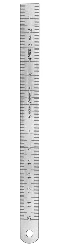 Abbildung: rostfreier Stahlmaßstab DIN ISO 2768 m 400 mm (Das Bild kann vom Original geringfügig abweichen.)