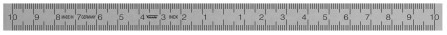 Abbildung: Rostfreier Stahlmaßstab Null-Punkt mittig 100 - 0 - 100 (Das Bild kann vom Original geringfügig abweichen.)