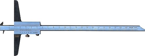 Abbildung: Tiefenmessschieber mit 2 Haken DIN 862 150 mm (Das Bild kann vom Original geringfügig abweichen.)