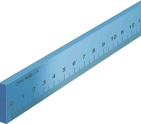 Abbildung: Maßstab Arbeitsmaßstab mit mm-Teilung DIN 866-A 4000 mm (Das Bild kann vom Original geringfügig abweichen.)