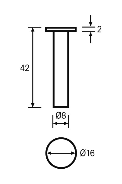 Abbildung: Messeinsatz Paar Vergleichsmessgeräte Ø 16mm, L = 42mm (Das Bild kann vom Original geringfügig abweichen.)