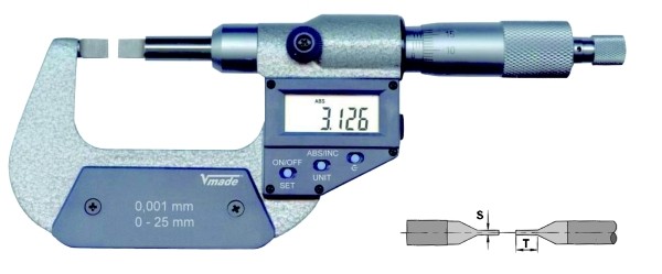 Abbildung: Digitale Messschraube mit abgeflachten Messflächen 50 - 75 mm (Das Bild kann vom Original geringfügig abweichen.)