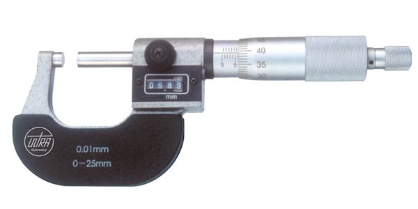 Abbildung: Bügelmessschraube mit Zählwerk DIN 863 50 - 75 mm (Das Bild kann vom Original geringfügig abweichen.)