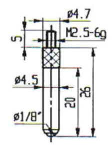 Abbildung: Messeinsatz Saphirbestückt 4,5 mm Ø (Das Bild kann vom Original geringfügig abweichen.)